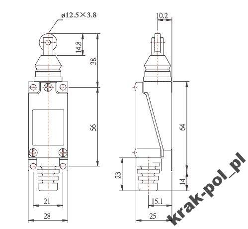 КОНЦЕВОЙ ВЫКЛЮЧАТЕЛЬ КОРОТКИЙ РЫЧАГ ME8104