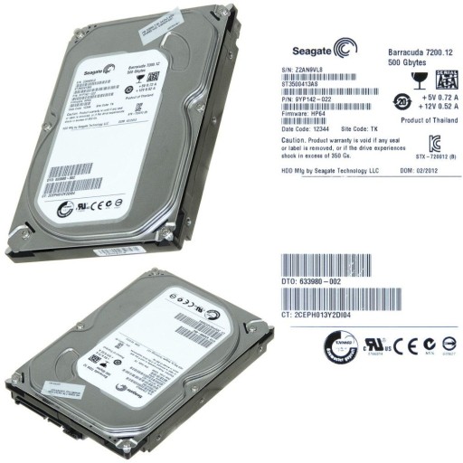 Б/у жесткий диск SATA HDD емкостью 500 ГБ для ПК.