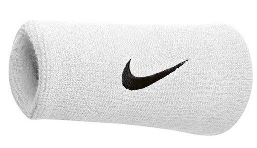 FROTKA NA RĘKĘ SPORTOWA NIKE DOUBLEWIDE SZEROKA TENISOWA BIAŁA BAWEŁNA