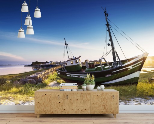 3D фотообои рыбацкая лодка море 208x146 F00561