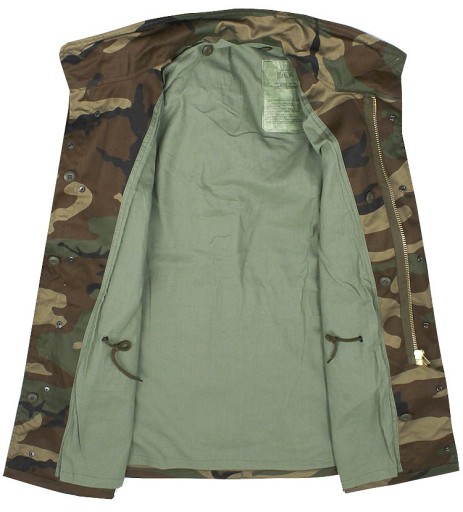 МУЖСКАЯ ЗИМНЯЯ ВОЕННАЯ КУРТКА-ПАРКА M65 MIL-TEC FIELDJACKET 2-в-1, камуфляж «Woodland», размер XL