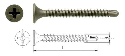 wkręty do METALU SAMOWIERCĄCE CZARNE 3,5X35 1000sz