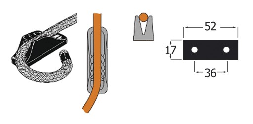 CLAMCLEAT CL204 рифленый шип для лески диаметром 3–6 мм.