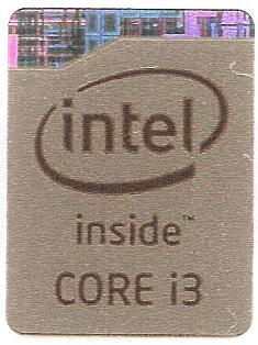 Оригинальная серая наклейка Intel CORE i3. (л.45)