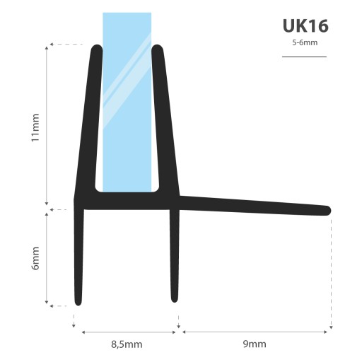 Uszczelka kabiny prysznicowej 200cm 5 6 mm UK16