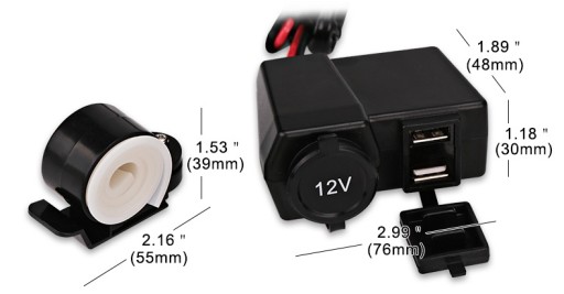 Гнездо прикуривателя MOTOR 12V + 2x USB + вольтметр