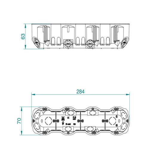 ЧЕТЫРЕХГЛУБОКАЯ КОРОБКА ДЛЯ REGIPSUM PK64/60G