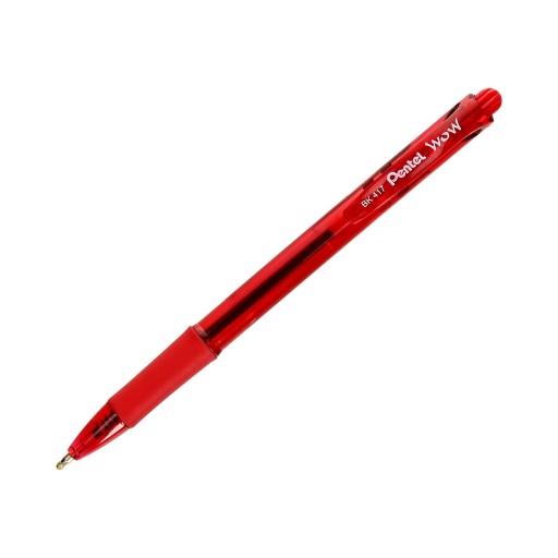 Красная шариковая ручка WOW Pentel BK417 с выдвижным механизмом