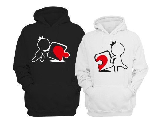 BLUZY DLA PAR z kapturem PUZZLE
