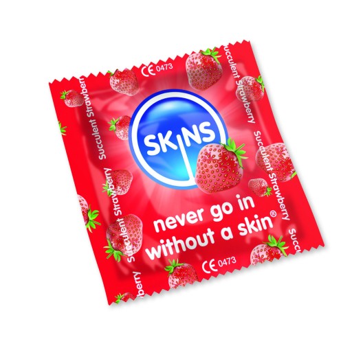 Клубничные презервативы SKINS STRAWBERRY NEW!