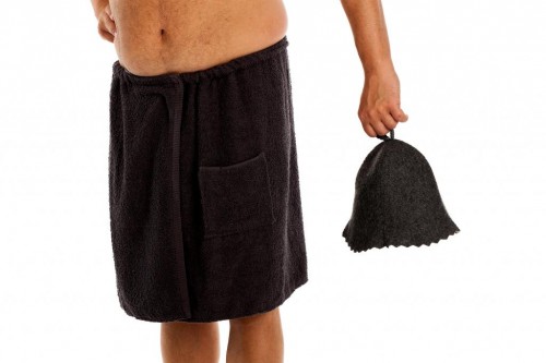 SAUNA PAREO RĘCZNIK BAWEŁ 70*140 RAMIĄCZKA CZARNE