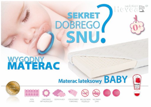 Hevea Materac lateksowy Baby 140x70 Aegis