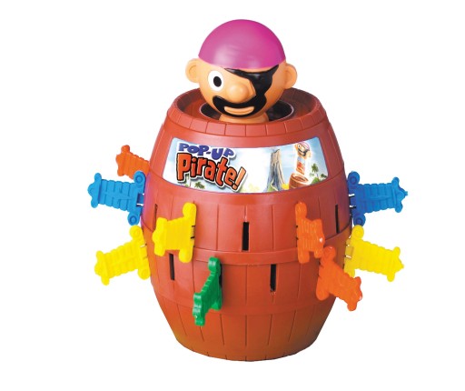 TOMY GAME ADVENTURES OF THE Merry PIRATE POP UP BARREL