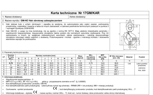 Крюк поворотный 3000 кг - сертифицирован - 15Т 15000кг