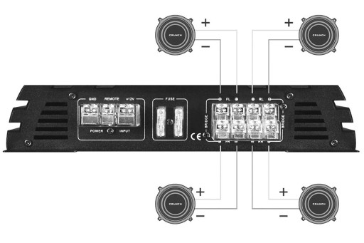 4-канальный автомобильный усилитель Crunch GPX1000.4 4x125 Вт RMS на 2 Ом