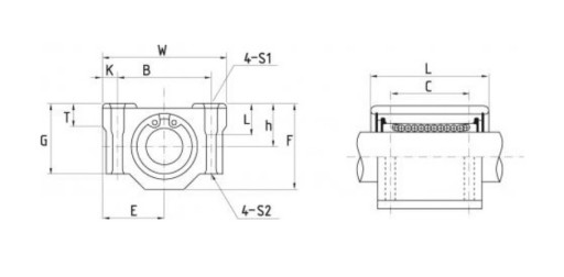 ЛИНЕЙНЫЙ ПОДШИПНИК SMA 12 GUU В КОРПУСЕ SMA12GUU