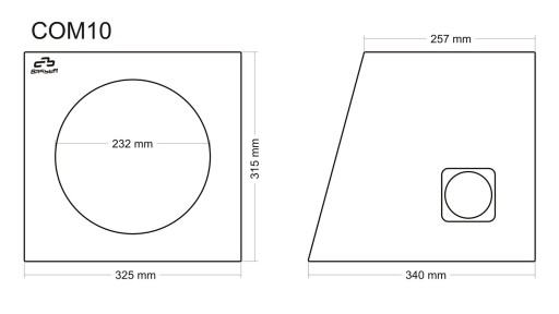 Корпус сабвуфера COM10 25см 10 дюймов 20л