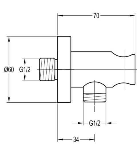 Omnires 8873 BL угловое соединение с ручкой