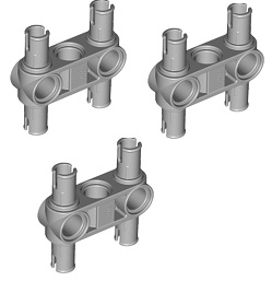 3 разъема светло-серого цвета Lego Technic 48989