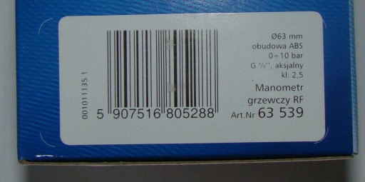 AFRISO MANOMETR GRZEWCZY AX FI63mm 10 BAR G1/4