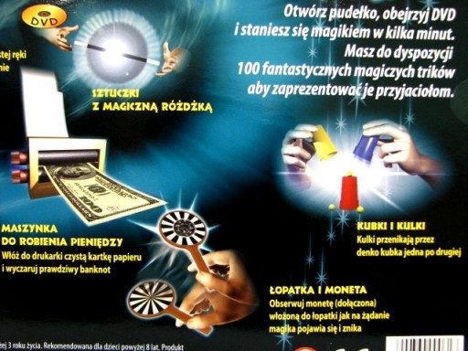 0618 MAŁY MAGIK DVD MAGIA SZTUCZKI MAGICZNE 100 czary DROMADER