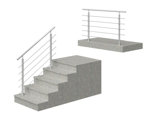 Balustrada nierdzewna balkonowa schodowa barierka 5 x Ø12 mm długość 1,2 m