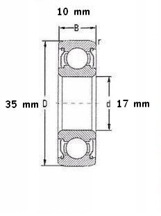 Подшипник 6003 ZZ FAG однорядный радиальный шарикоподшипник