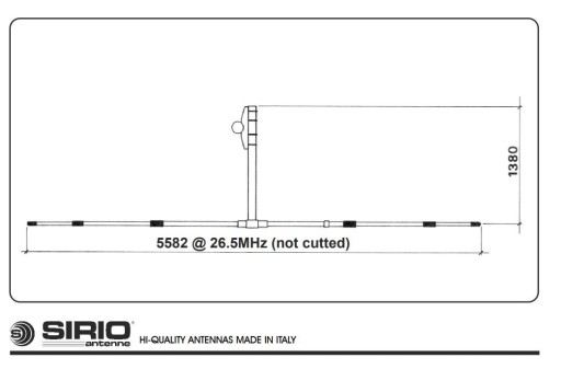 SIRIO SD-27 DIPOLE 1/2-волновая базовая антенна CB/10 м