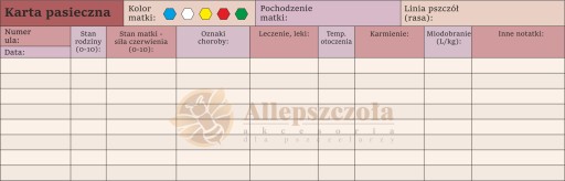 Karta pasieczna DUŻA FOLIOWANA wodoodporna fiolet podłużna 1 szt