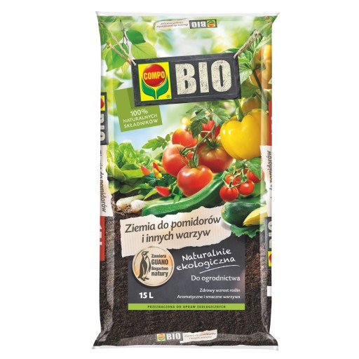 COMPO BIO ПОЧВА ДЛЯ ПОМИДОРОВ, ПЕРЦА, ОВОЩЕЙ 15 л