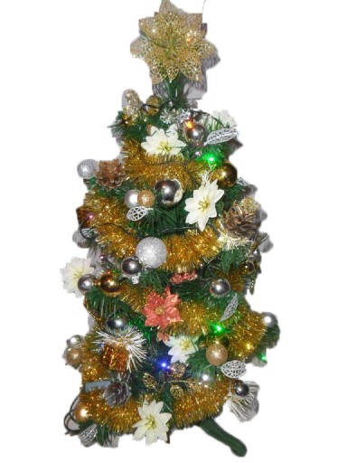 CHOINKA z dekoracją ubrana ORGANZA 50 cm RÓŻNE