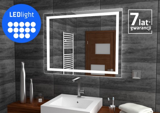 Зеркало со светодиодной подсветкой VE 80x60 см ECOLight ALU