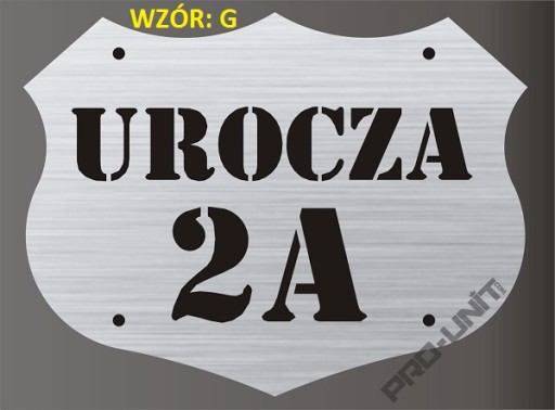 Tabliczka INOX wzory na budynek do domu ogrodzenie oznaczenie budynku drzwi