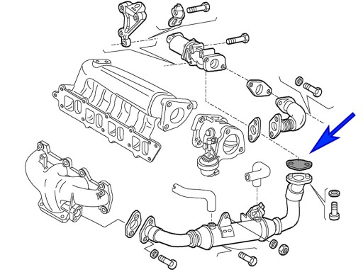 Заглушка EGR Fiat Alfa Lancia 1.9 8V 2.4 10V JTD