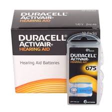 60 батареек DURACELL ДЛЯ СЛУХОВЫХ АППАРАТОВ 675 PR