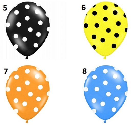 BALONY W KROPKI NA WIECZÓR PANIEŃSKI WESELE BALON