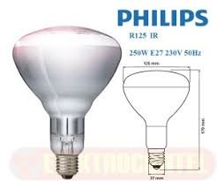 ЛАМПА ЛУЧИСТОГО НАГРЕВАНИЯ 250ВТ PHILIPS RED