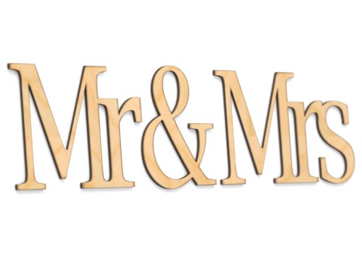 3D деревянные надписи на стене - Mr & Mrs
