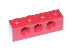 LEGO TECHNIC BEAM 1X4 RED NO. 3701 ДЛЯ 2 ШТ.