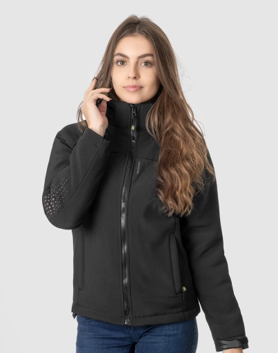 Sportowa Termoaktywna Kurtka Damska Softshell Ocieplona Futerkiem 3101B r M