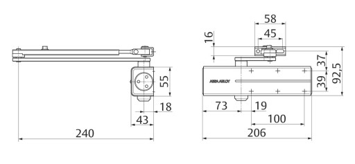 Samozamykacz do drzwi z funkcją ANTYWIETRZNĄ ASSA ABLOY DC140