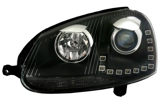 VW GOLF V MK5 03-08 ЛАМПЫ фар ЧЕРНЫЕ LED ДХО