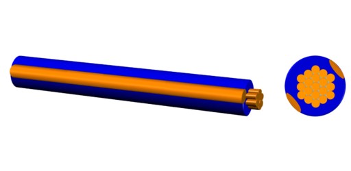 PRZEWÓD FLRY-B 1x0,5mm 0,5mm2 Szaro-Żółty 10m