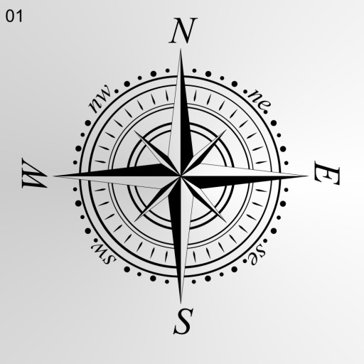 декоративная наклейка с розой компаса