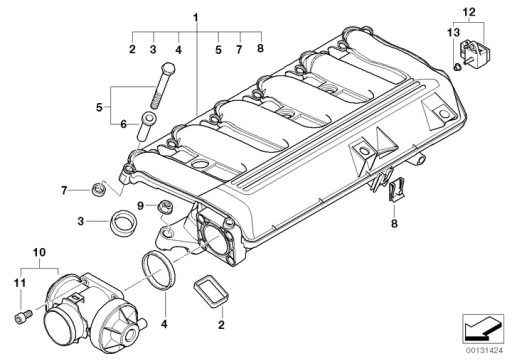 ПРОКЛАДКА ВПУСКНОГО ПАТРУБКА BMW M57 6CYL