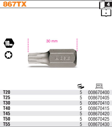 TORX BETA END 867TX/30 T30 ПРИВОД 10 ММ