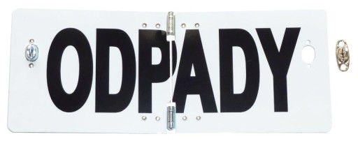 TABLICA TABLICZKA ADR ODPADY SKŁADANA ZAMYKANA