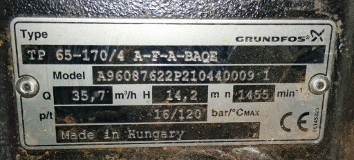 Циркуляционный насос воды Grundfos 4 кВт 2920 об/мин 26 м3/ч