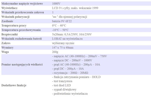 МУЛЬТИМЕТР ПРОСКИТ МТ-1250