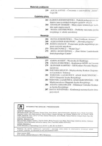 JĘZYKI OBCE W SZKOLE rocznik 1996 czasopismo naucz